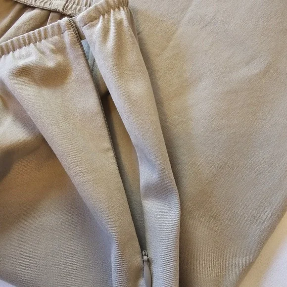 Eileen Fisher Womens Med Pull On Pants Tan Cotton Side Zipper Elastic Waist - Picture 5 of 10